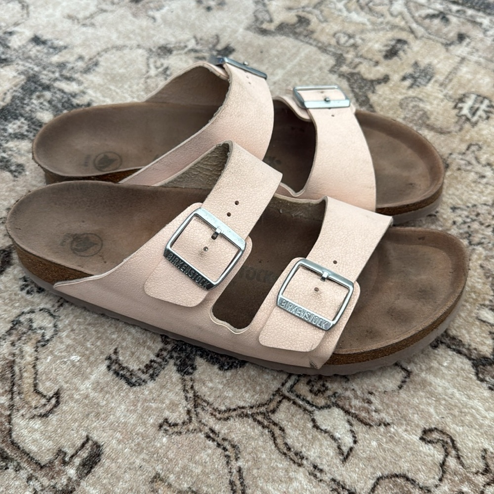 Birkenstock Light Pink Double-Buckle Slide Sandals - Sz 10 / 10.5 Women’s